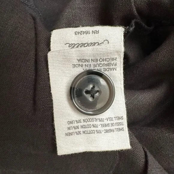 NWT Cleobella‎ Linen Blend Black Cropped Pants Pockets Size L